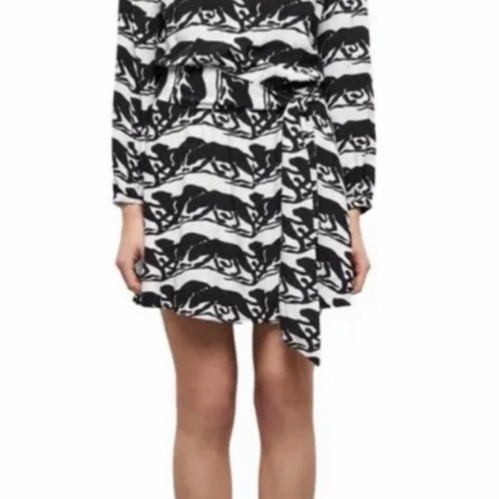 The Kooples Monochrome Animal Print Dress from Paris silk